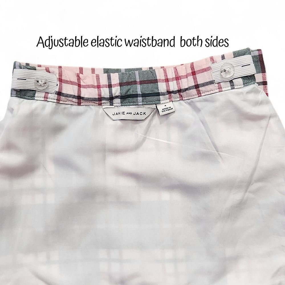 Janie and Jack Girls Kids Plaid Ruffle Hem Skirt - Pink and Green Size 4 T - Picture 7 of 11